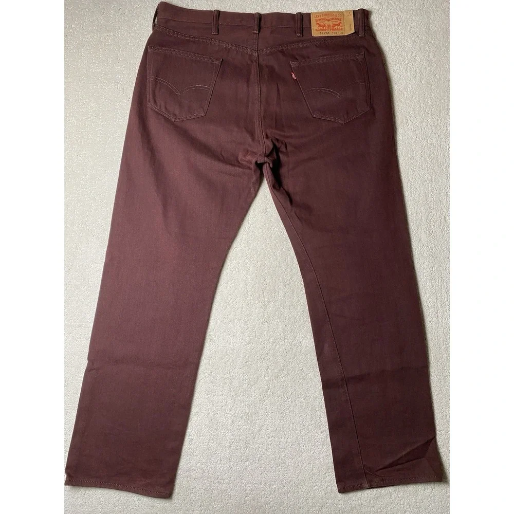 Levi's 501 XX Button Fly Jeans Men's 38 Measured 39x31 Maroon Burgundy Denim